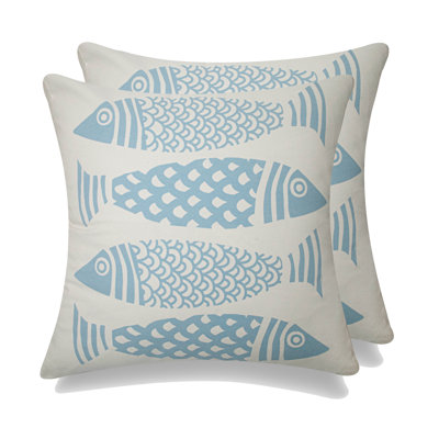 Housse et insert de coussin décoratif pour le poisson Summmerside Fish - ensemble de 2