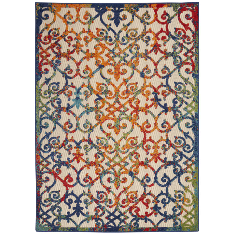 Tapis transitionnel multicolore Newton, Rectangle 3 pi 6 po x 5 pi 6 po