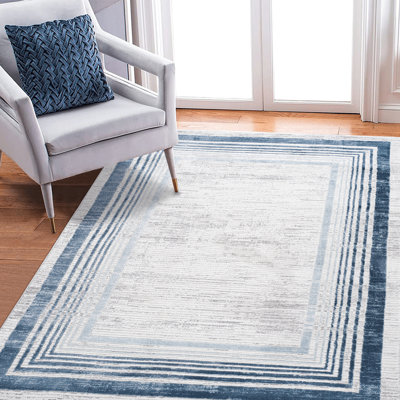 Tapis 6 x 9 bleu / pour animaux de compagnie, pour le salon, la chambre à coucher, le vestibule