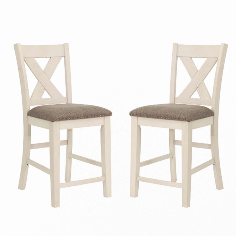 Ensemble de 2 chaises de comptoir avec dossier en X