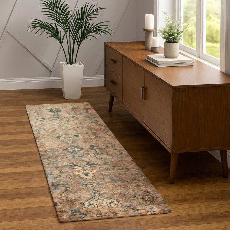 Machine Washable Indoor/Outdoor Matteson ACN2320 Global Rug, Runner 2'3" x 7'6"