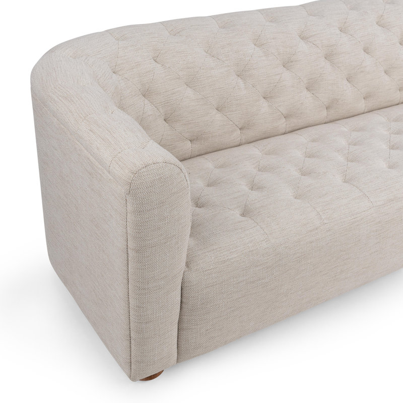 Orville Upholstered Sofa, Beige Polyester Blend
