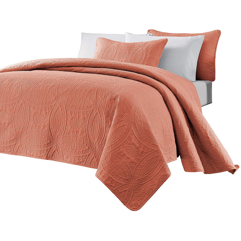 Austin Blue King Microfiber Reversible Bedspread Set