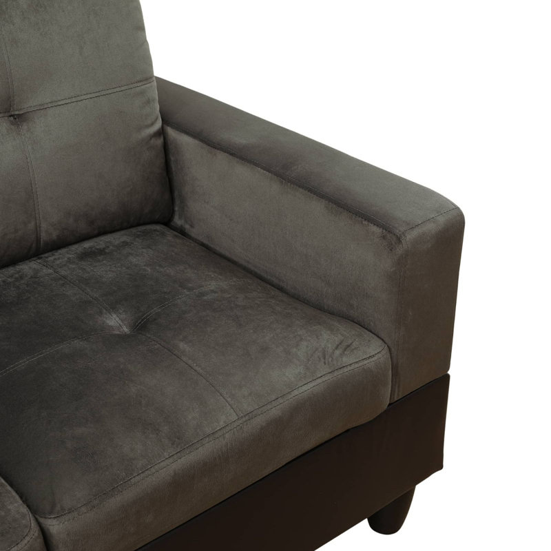 103.5" Wide Microfiber Sofa & Chaise, Taupe Microfiber, Left Hand Facing