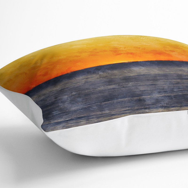 An Sunset Painting Cushion with Filling, 55cm H x 55cm W x 20cm D, White