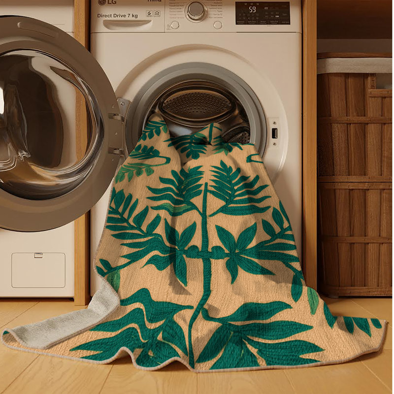  Tapis hawaïen à motif de fougère lavable, Tapis de couloir 2 pi x 5 pi