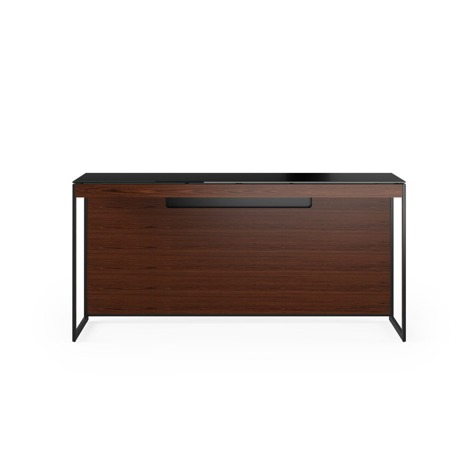 Sequel 20 Writing Desk, Chocolate Stained Walnut/Black, 24.75" H x 48" W x 24" D