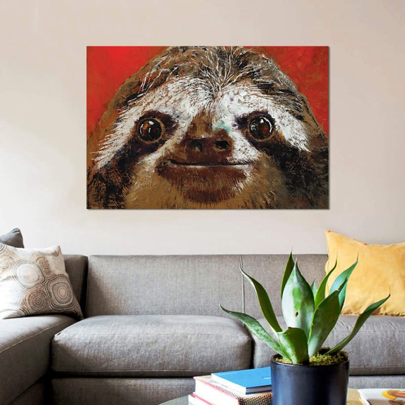 «Sloth», reproduction sur toile, H 8 po x l 12 po x P 0,75 po, Toile tendue, Pas de tapis
