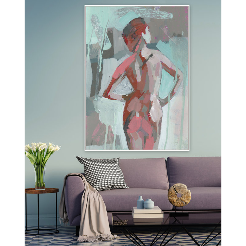 Cranberry Stance Print by Donna Weathers, White Floater Framed, 37" H x 26" W