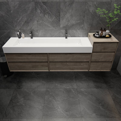 Meuble-lavabo mural double 104 po Albizu