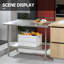 Table de travail en acier inoxydable avec dosseret, table commerciale pour table de préparation et de travail, P 24 po x H 34 po-308068208