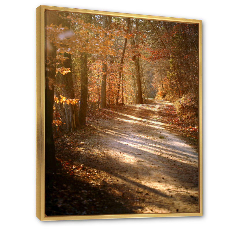 «Colorful Fall Leaves II», art mural traditionnel sur toile, H 20 po x l 12 po x P 1 po, Cadre flottant doré