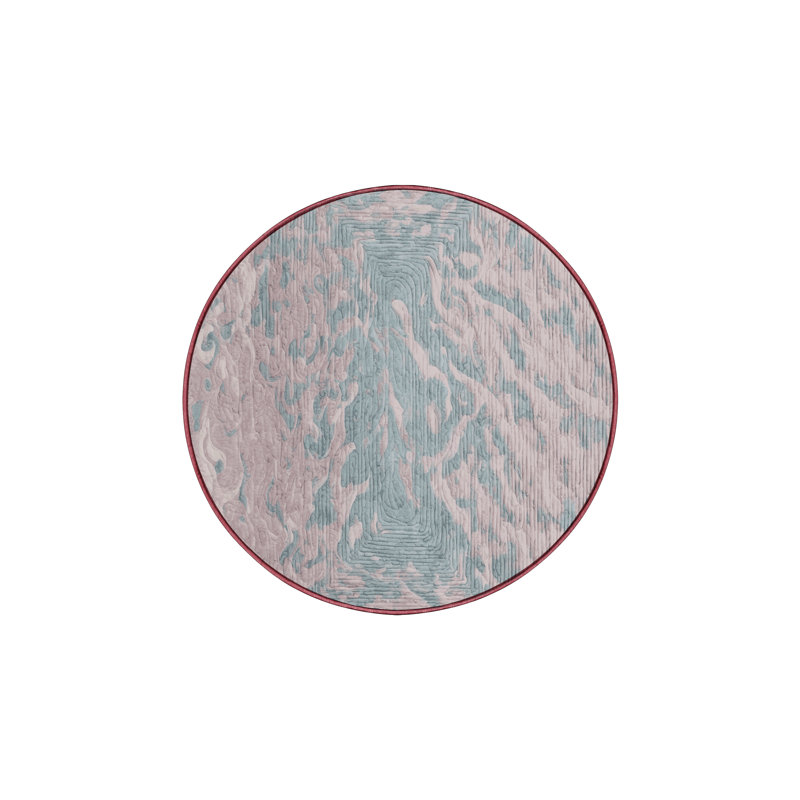 Machine Washable Beige Area Rug, Round 3'