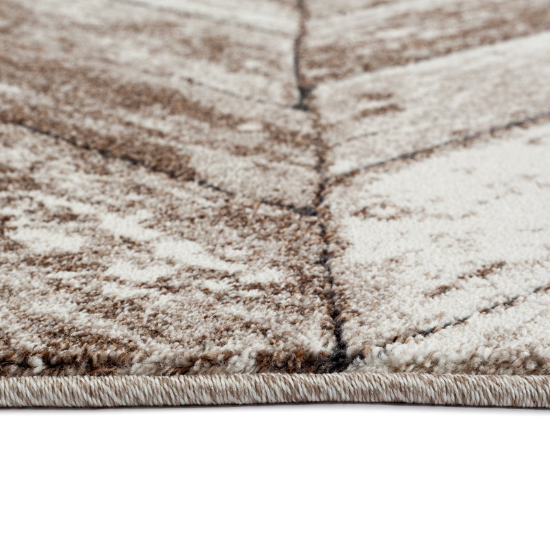 Forkland Beige/Gold Indoor/Outdoor Area Rug, 4' x 5'