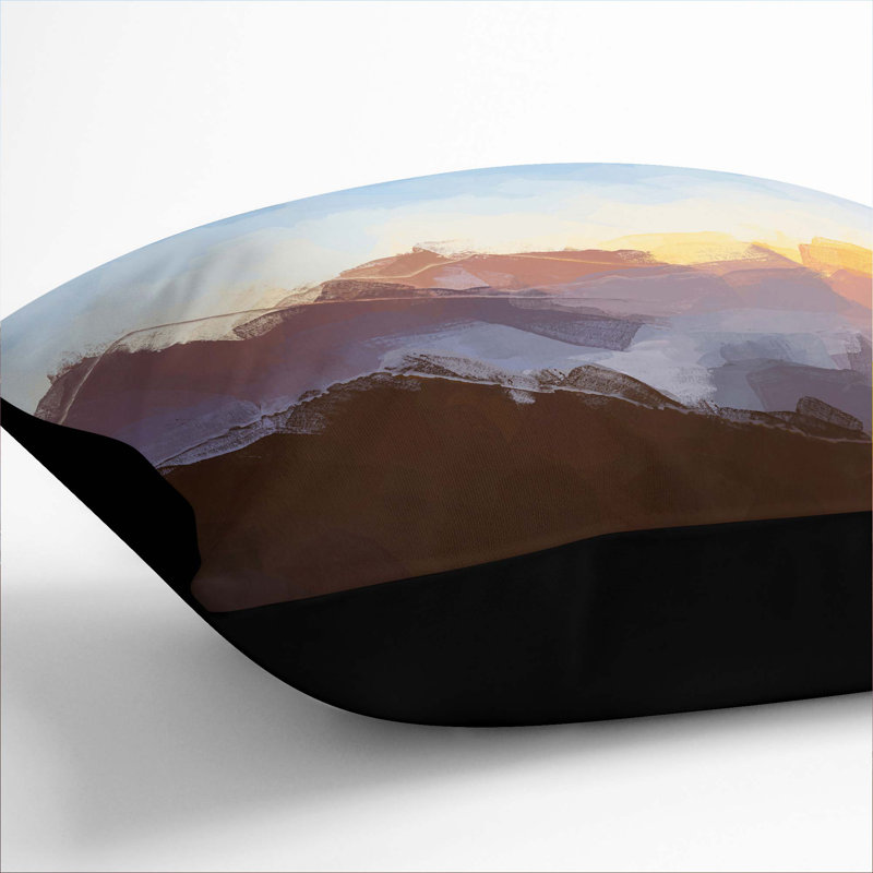 Abstract Square Throw Cushion, 55cm H x 55cm W x 20cm D, Black