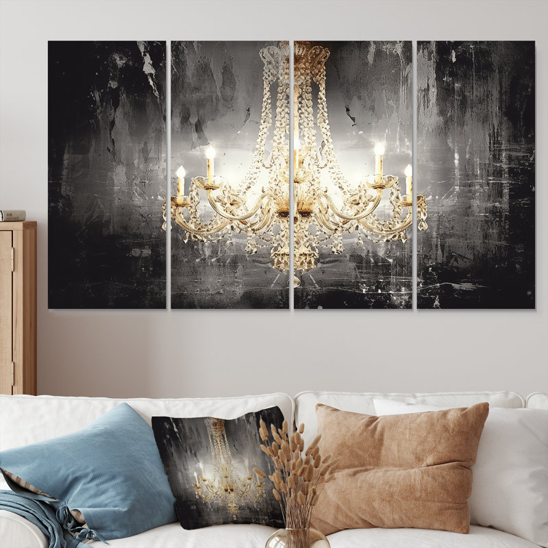 Robicheaux - Art mural lustre glam 4 pièces, H 28 po x l 48 po
