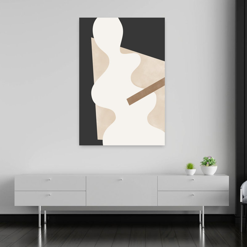 Art contemporain abstrait géométrique contemporain, H 60 po x l 40 po