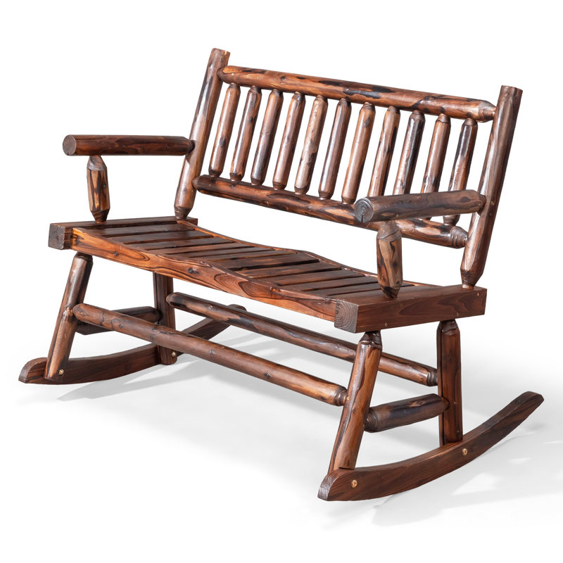 Banc à bascule en bois 44 po, Brun
