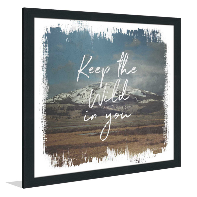 «Wild Wishes I», art textuel, H 21,5 po x l 21,5 po x P 0,75 po, Cadre espresso