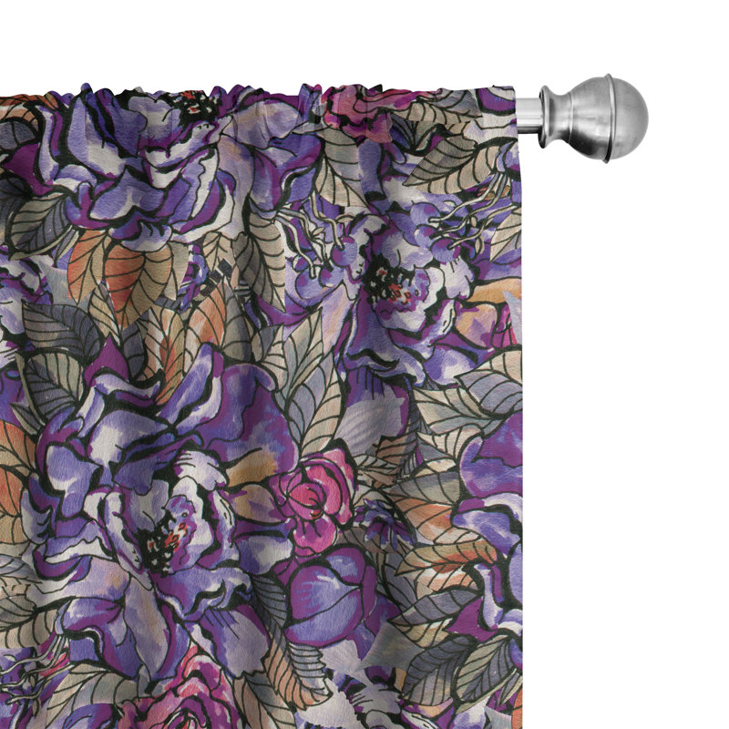 Asmoth Semi Sheer Curtain Pair, 56" W x 63" L