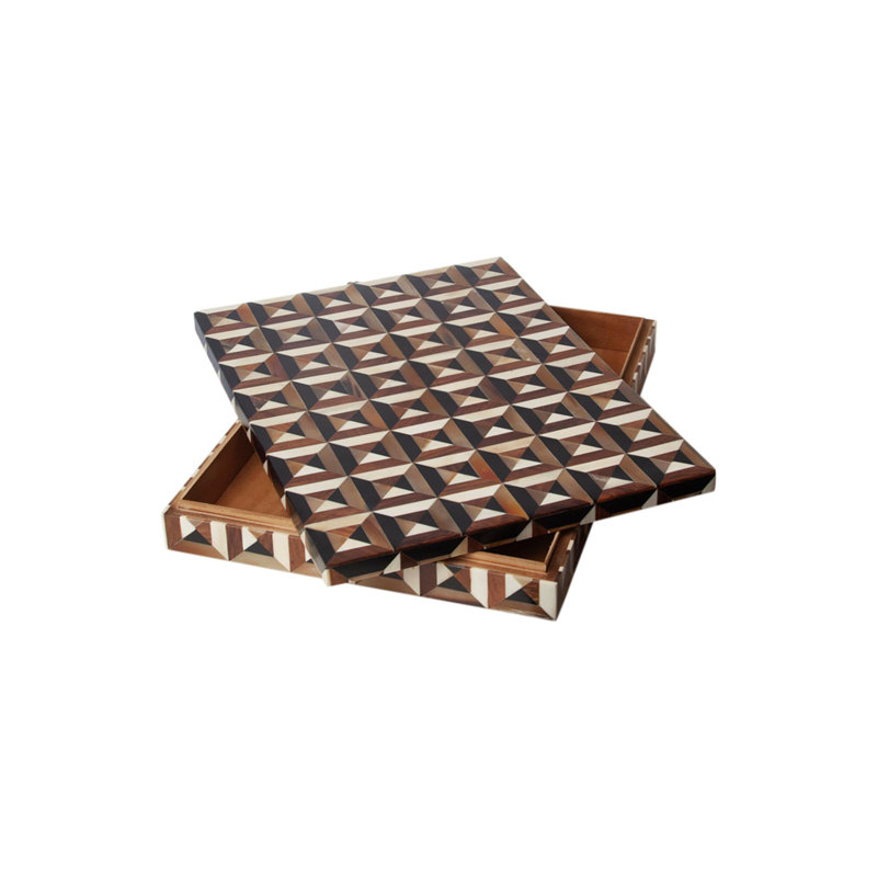 Triangle Marquetry Box-Lg