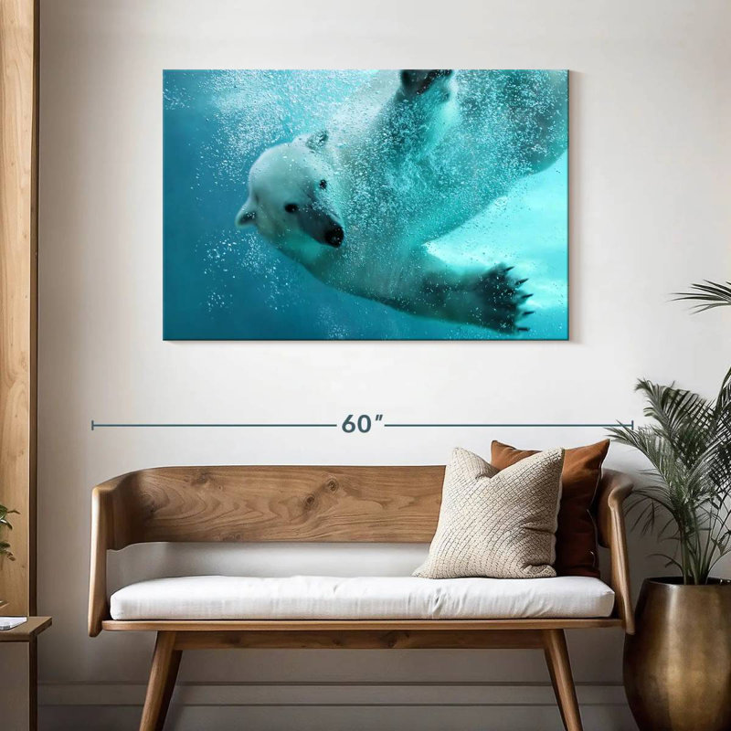 Brampt Underwater Polar Bear, 30" H x 45" W