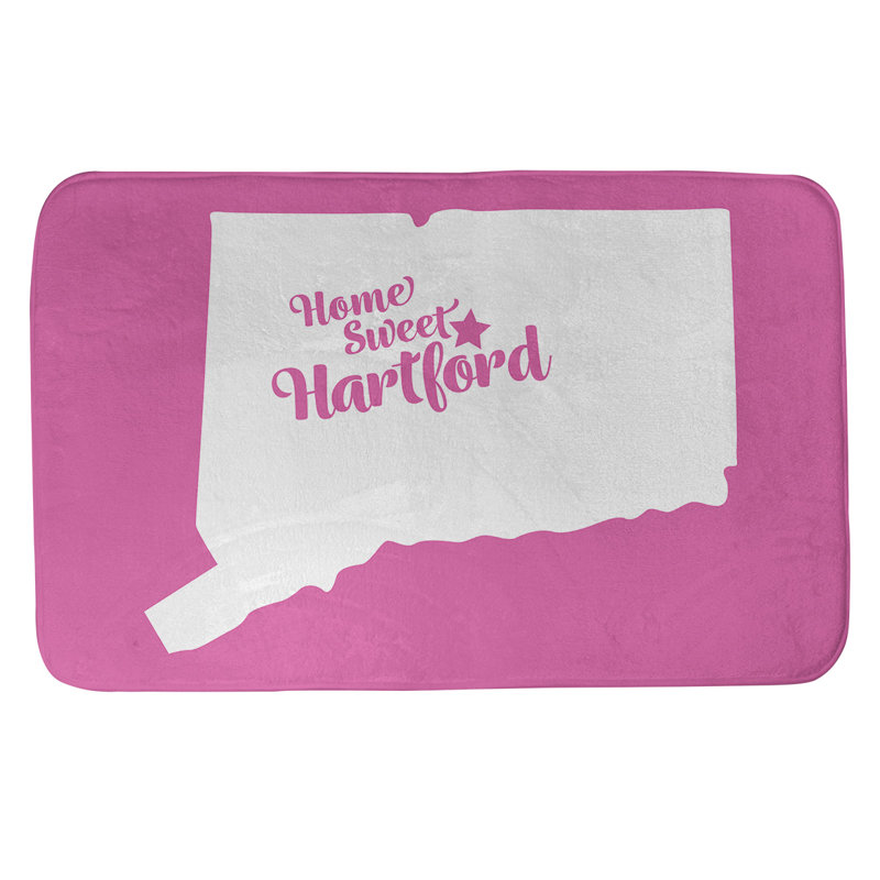 Tapis de salle de bain fairbanks alaska, l 17 po x L 21 po, Rose, Home sweet Hartford