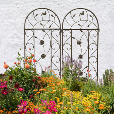 Paquet de 4 treillis de jardin en métal antirouille pour plantes grimpantes