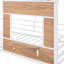 Lit mezzanine simple en métal avec toit, fenêtre, garde-corps et échelle blanc
