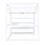 Lit mezzanine double blanc avec bureau fonctionnel et tablettes de rangement - aspect moderne-1656726172
