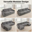 Canapé modulaire surdimensionné à 3 places avec repose-pieds-1250558272