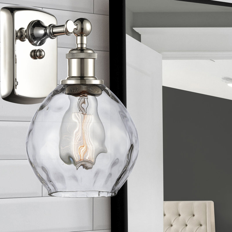 Applique murale articulée à 1 lumière Fernwood, Ampoule incandescente rétro de 60 watts, Nickel poli