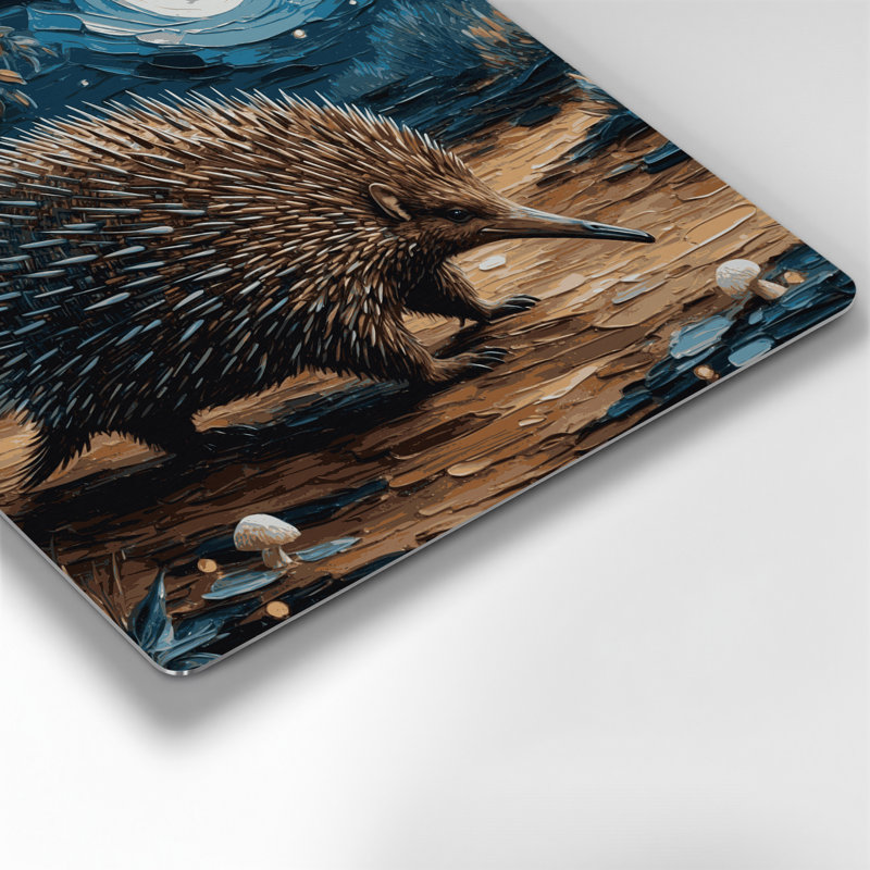 Faune Echidna, art mural en métal noir, H 12 po x l 12 po