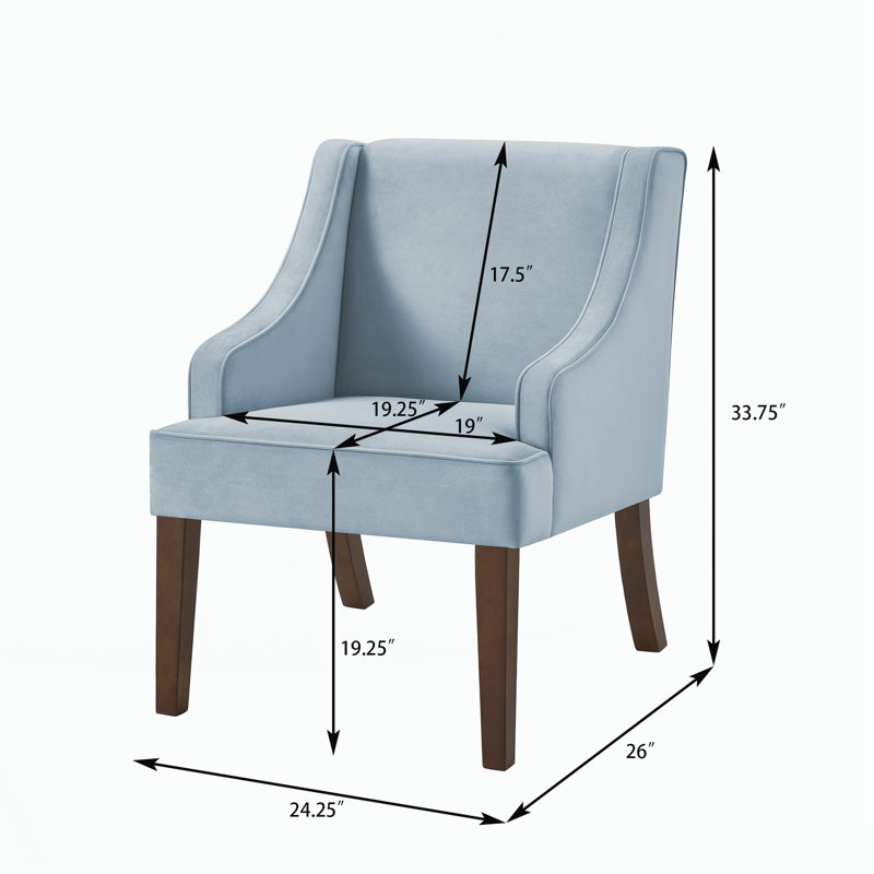 Chaise d'appoint Mid-Century moderne, Tissu de verre de mer