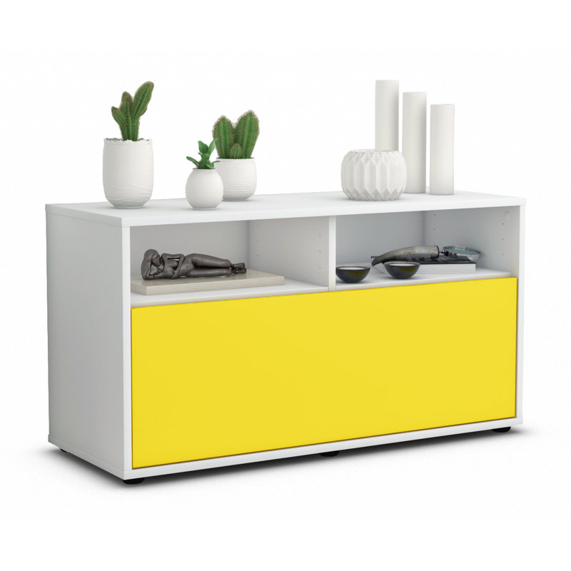 Isai 92cm W Chest of Drawers, Yellow / Matte White