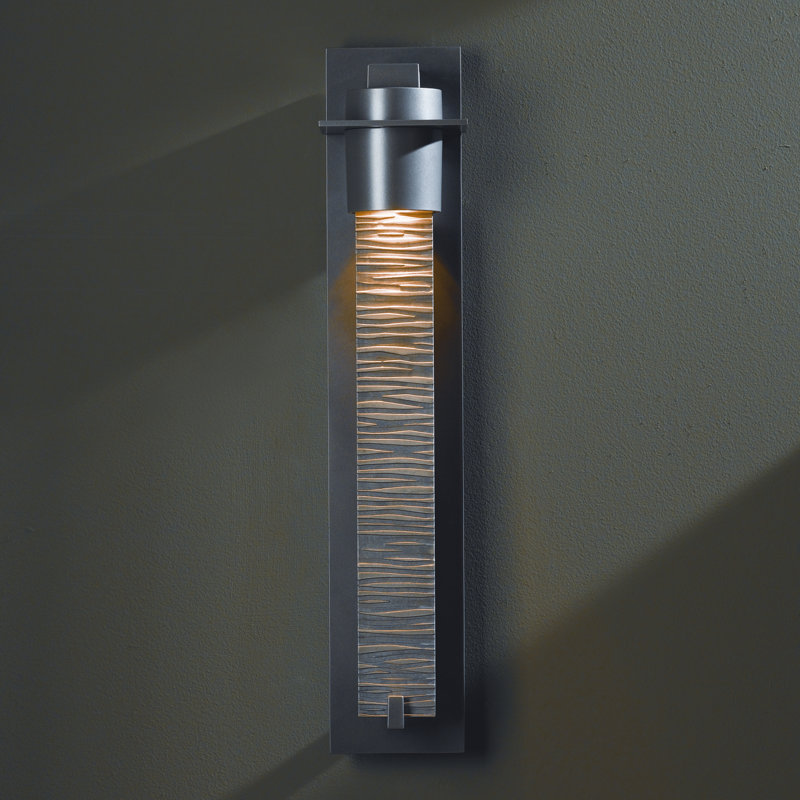 Airis Outdoor Flush Mount, Coastal Dark Smoke, 18.3" H x 4.5" W x 4" D, Seeded Clear