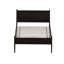 Lit plateforme noir Mid-Century moderne en bois massif et d'ingénierie, pieds fuselés, ensemble de lattes pour la chambre à coucher, ensemble, rond sans sommier nécessaire