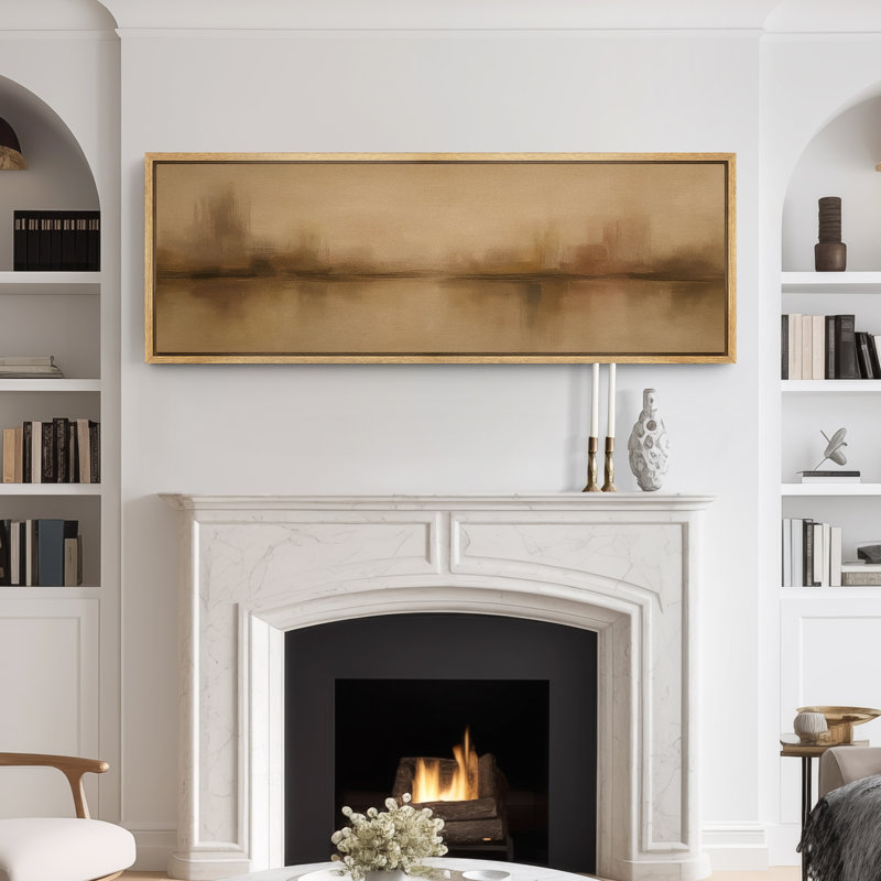 Grande impression sur toile encadrée, impression de paysage abstrait pour la décoration intérieure moderne, H 20 po x l 60 po