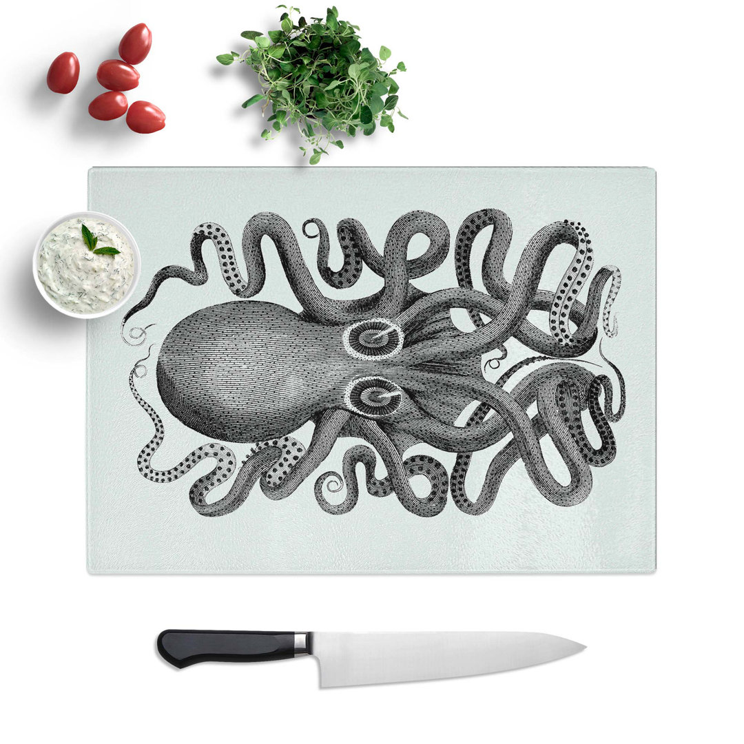 Tempered Glass Octopus by George Shaw Chopping Board