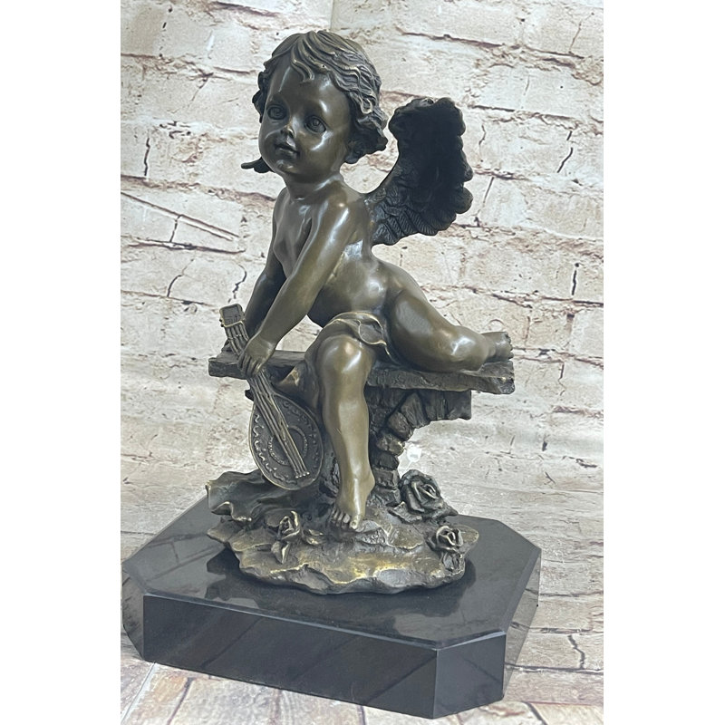 Statue déco rétro rétro français chérubin Putti Spelter