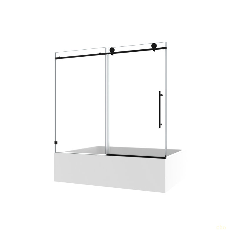 6063 Frameless One Fixed And One Shifted Shower Door, 70MM 304 Stainless Steel Large Pulleys With Adjustable Soft Closing Function,With Nano Easy Cleaning,Stick Explosion-Proof Menbrance