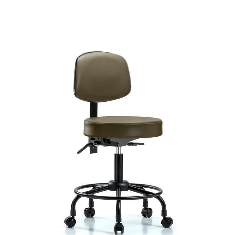 Lamayah Vinyl Task Chair, Casters, Taupe