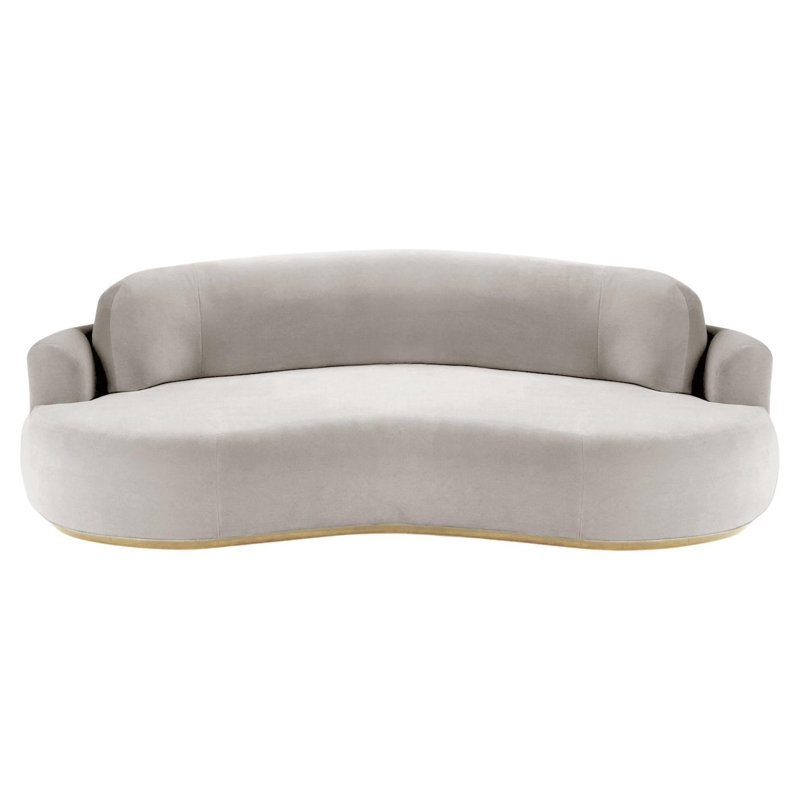Canapé Nless, Paris souris velours, H 31 po x l 118 po x P 52 po, Naturel