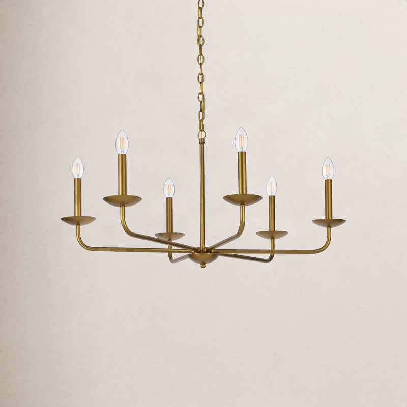 Baltray 6-Light Chandelier, Laiton, H 18,5 po x l 36 po x P 36 po