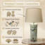 Elegant & Vintage Ceramic Table Lamp - Floral Glazed Design Retro Style Fabric Shade Hand Finished 1m Cable Switch for Home Decor