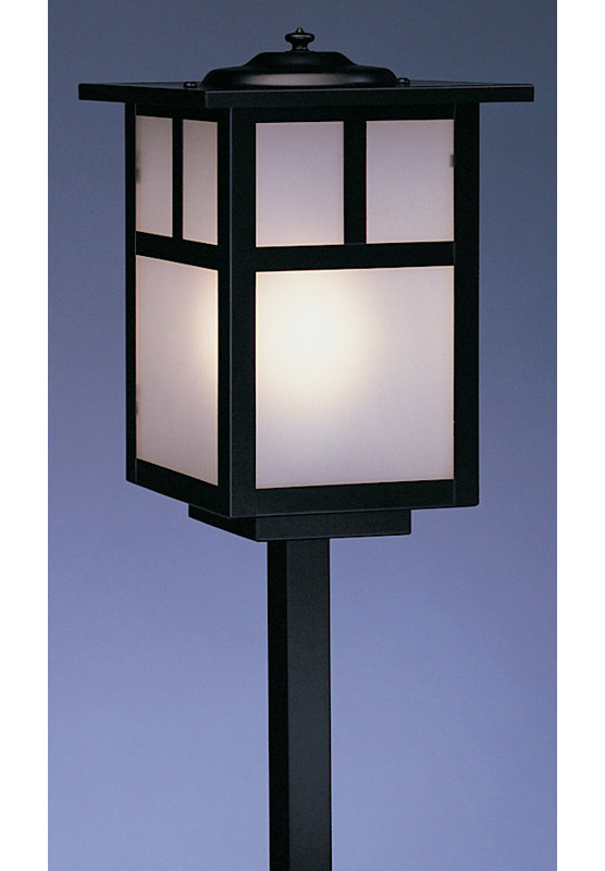 Éclairage de sentier 1 lumière Hylan, H 21,5 po x l 7 po / Vide, Brun mission, Blanc cassé
