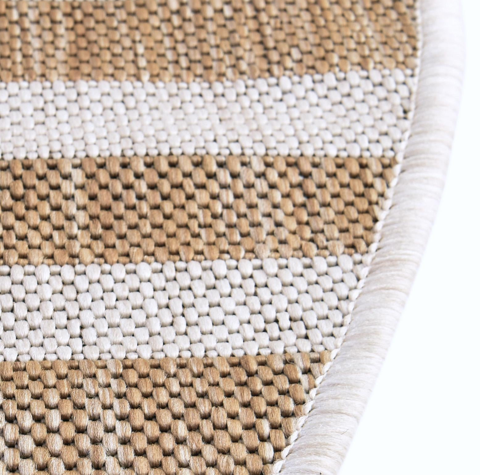 Robinson Taupe Ivory Outdoor Rug, Half-circle 2'7" x 4'1"