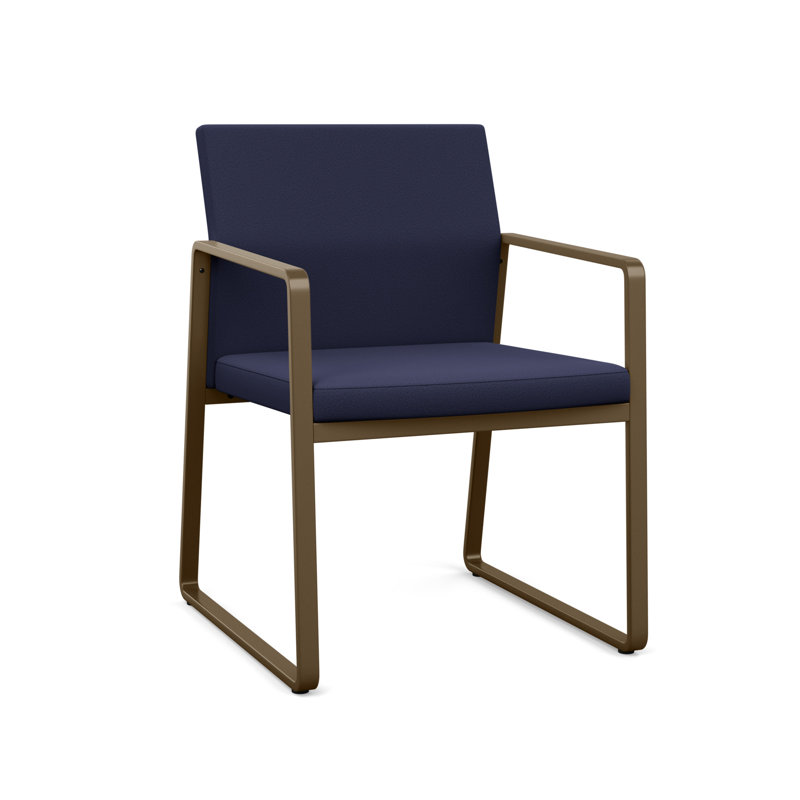 Chaise d'invité Gansett, Bronze, Portes ouvertes en tissu bleu marine