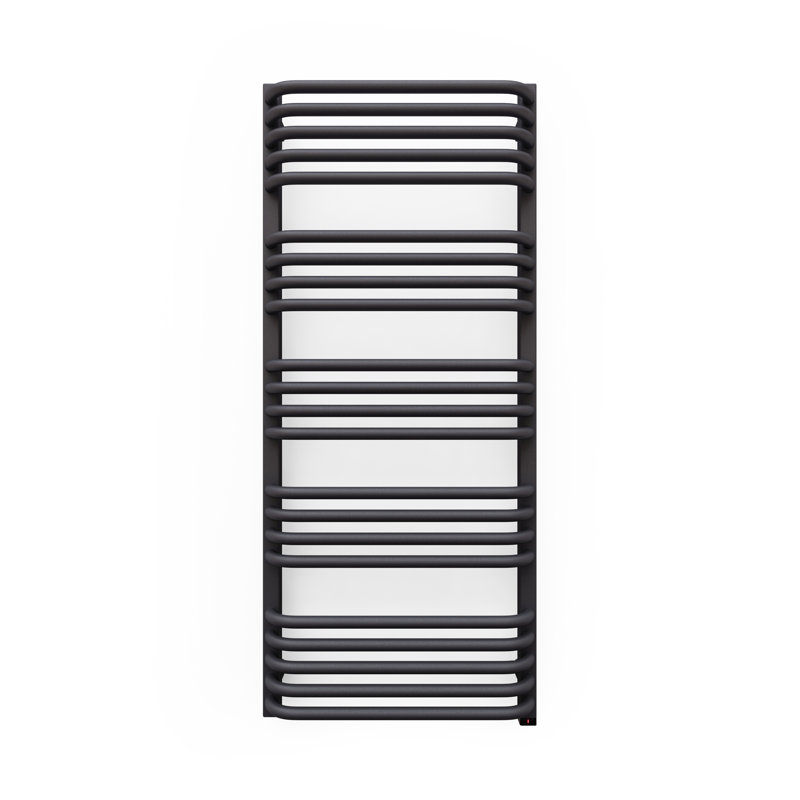 Alex One Electric Towel Rail, Grey, 1140cm H x 50cm W x 132cm D, Curved Towel Rail
