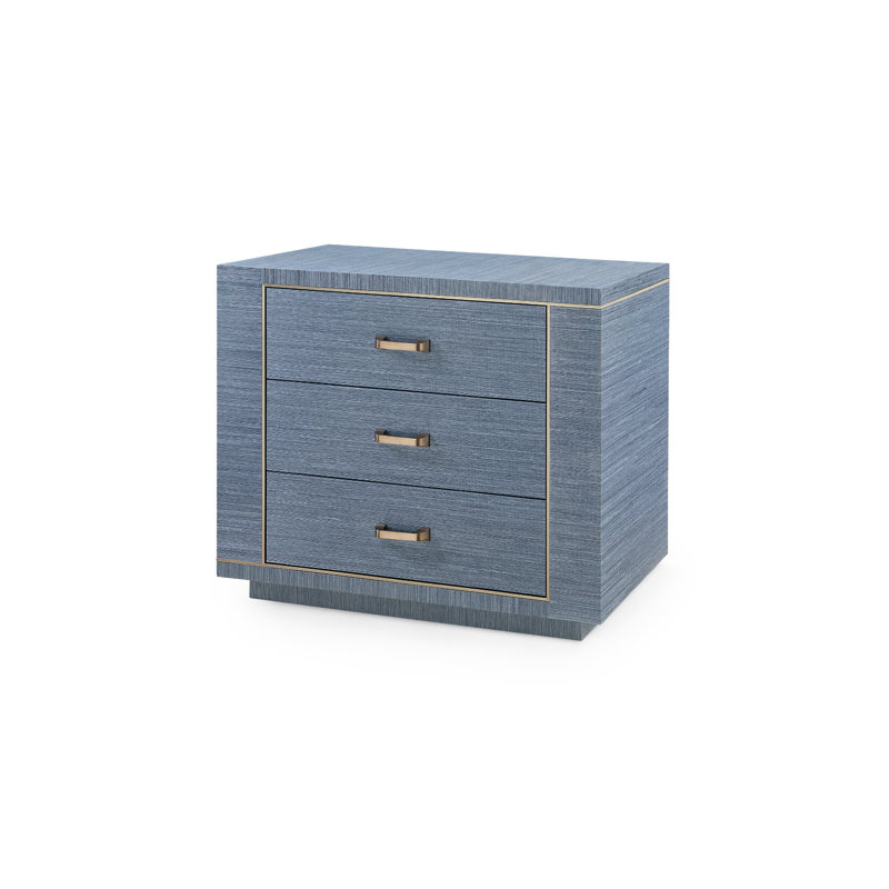 Ethan 3 - Drawer Nightstand, Navy Blue